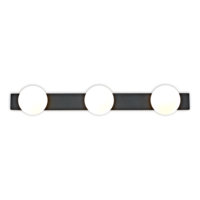Applique Murale Moderne Blanche et Noire à 3 Boules de Verre, Lampe LED IP44 pour Salle de Bain, Miroir, Coiffeuse, Hôtel, Maison, Décoration Intérieure 6803