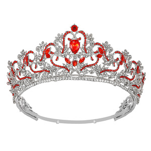 Shiny Floral Hollow Design Multi Color Crystal Tiara <b>Silver</b> <b>Crown</b> For Beauty Contest Wedding Decoration - Product Image 1