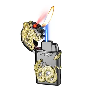 DEBANG cigar lighter 2024 New design product Medusa double flame lighter torch butane lighter