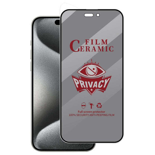 Flexible Anti Spy Ceramic Matte Soft Film for iPhone 16 12 13 14 11 XR Privacy Full Glue Screen Protector for iPhone 15 Pro Max