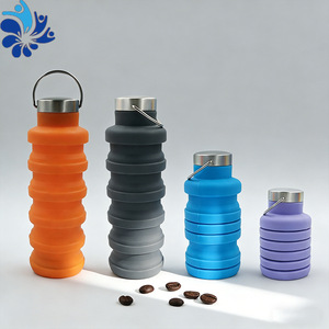 Bouteille d'eau pliable en silicone 500 ml, légère, portable, pour le cyclisme en plein air, voyage, tasse à boire multicolores - Product Image 3