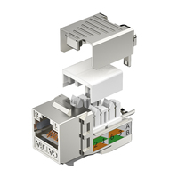 HY-CONNECT Prise Keystone RJ45 Cat6 blindée en alliage de zinc à 90 degrés sans outil