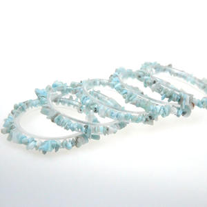 Perline di pietra Larimar dominicane naturali all'ingrosso 5-8mm blu curble Chips buon taglio diamante braccialetto gioielli Schmucksteine - Product Image 5