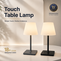 Lampe de chevet LED tactile en métal CoolQing moderne, rechargeable, sans fil, à intensité variable, pour chambre et salon