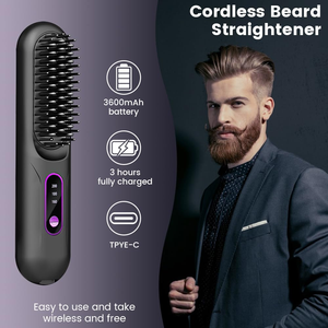 Mini cepillo eléctrico inalámbrico iónico para alisar el cabello con apagado automático en 30 minutos - Product Image 2