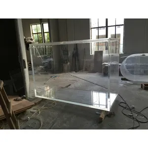 Customized large transparent cube acrylic glass cylinder fish tank aquariums