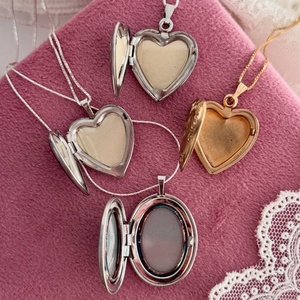Collier pendentif boîte <span class=keywords><strong>photo</strong></span> multi-formes rétro Zooying pour femme, en acier inoxydable gravé cœur, cadeau tendance, bijoux de mode - Product Image 3