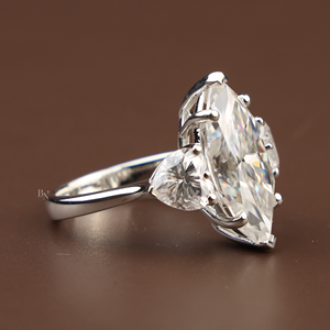 Bague de fiançailles élégante en diamant de laboratoire pour femme en argent, or 10 carats, or 14 carats, or 18 carats, 3,2 carats, bijoux de mariée de luxe - Product Image 3