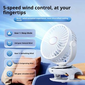 Ventilador de Pared con Clip, 3 en 1, Portátil, Recargable de 5400 mAh, con Pantalla Digital Pequeña, OEM, ODM, Personalizado, Venta al Por Mayor - Product Image 4