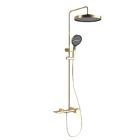 Robinet de douche thermostatique à 3 poignées en laiton massif, avec cartouche céramique, commande facile, touches piano, finition polie, massage doux, pour hôtel