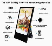 Kiosque publicitaire LCD sur pied, 43 pouces, haute luminosité, affichage numérique interactif mobile