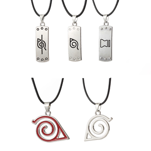 Collier pendentif ZRM Anime pour Konoha Rebellion Ninja, avec logo en alliage, motif de protection frontale <span class=keywords><strong>et</strong></span> de personnalité sable, style bohème avec cordon, direct usine - Product Image 1