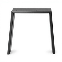 Piétement de table en métal noir avec trous de fixation, revêtement par pulvérisation pour cadres de table