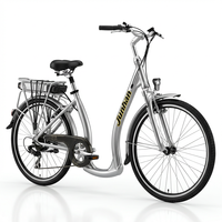 Vélo Électrique Urbain Vente Directe Usine 36V 250W Cadre en Alliage d'Aluminium 26 Pouces Moteur Moyeu Arrière 7 Vitesses Frein V 25km/h E-bike