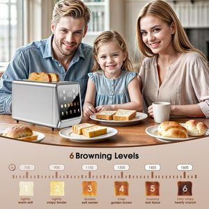 <span class=keywords><strong>Tostadora</strong></span> Teendow de 2 Rebanadas de Acero Inoxidable con Control Táctil, 900W, Calentamiento Rápido, Descongelación, para Rebanadas Gruesas, Bagels y <span class=keywords><strong>Pan</strong></span> - Product Image 6