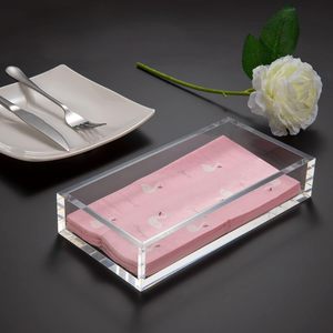 Acrylic Guest Towel Napkin Holder,Clear Bathroom Paper Hand Towels <b>Storage</b> <b>Tray</b> Modern Buffet Napkin Caddy - Product Image 3