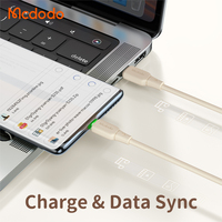 Mcdodo 477/476 1.2M 60W Câble USB-C 65W Led Silicone Sans Enroulement Super Charge 65W Pd Type-c à Type-c Câble Pour iPad iPhone 15