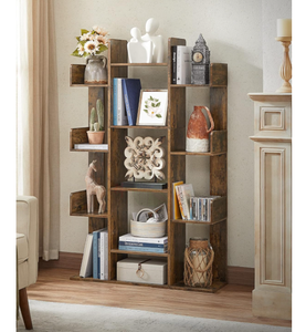 Estantería rústica marrón con forma <span class=keywords><strong>de</strong></span> árbol con 13 estantes <span class=keywords><strong>de</strong></span> almacenamiento, esquinas redondeadas, 9.8"x33.9"x55.1" - Product Image 5