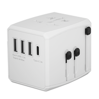 Adaptateur de voyage universel tout-en-un dans le monde entier Chargeur mural à courant nominal 6A Prise d'alimentation secteur Adaptateur de voyage universel pratique
