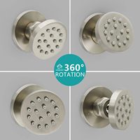 Jet de douche mural rond HOMEDEC en laiton nickel brossé avec tête de massage pivotante, lot de 4