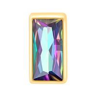 Métal éternel 14K or massif Rectangle anneau sans fil oreille nez VM Zircon Piercing bijoux pour mariages mode fêtes cadeau