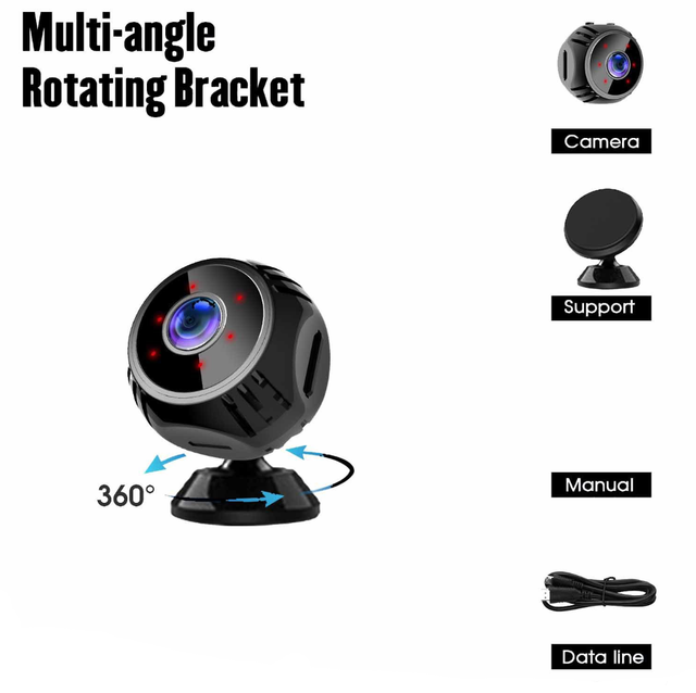 Multi Angle Rotating Surveillance A18 Multiple Scenes Motion Alarm Infared Night Vision Full hd 1080p Security Surveillance