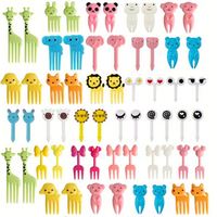 Voedsel Fruit Vorkprikkers voor kinderen Schattige dieren Bento Box Decor Milieuvriendelijk Vaatwasmachinebestendig Anti-aanbaklaag Plastic bestek