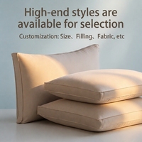 Coussin en duvet d'oie blanc de luxe, garnissage à trois couches, tissu en coton moelleux, certifié RDS, pour hôtel de luxe, maison, personnalisable