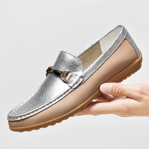 2323-4 2025 Recién llegado, zapatos de cuero genuino para hombres, zapatos casuales, zapatos náuticos con bloqueo de <span class=keywords><strong>Color</strong></span> - Product Image 5