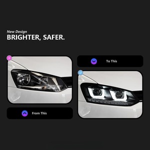 Faro Anteriore HETOP <span class=keywords><strong>Polo</strong></span> 2011-2018 con Lente LED, Aggiornamento Lampada Frontale, Accessori Auto, Vendita Calda, Plug and Play, DRL per <span class=keywords><strong>Volkswagen</strong></span> - Product Image 2