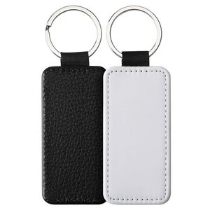 Custom DIY Sublimation Blank Keychain Heat Transfer DIY Double-Size Printed Keychain PU Leather Double Sides Sublimation Keyring - Product Image 4