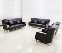 Meubles de Hall de luxe salle de séjour boucle en cuir Chesterfield canapés sectionnels causeuses