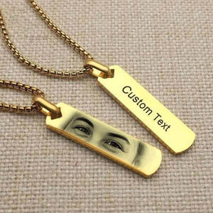 Joyería de sublimación, grabado láser, etiqueta de Metal, placa de nombre de <span class=keywords><strong>oro</strong></span> de acero inoxidable, collar de etiqueta de perro para hombres y mujeres - Product Image 1