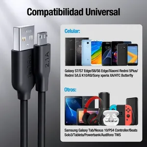 Cavo Micro USB V8 da 1m per Ricarica Rapida e Trasferimento Dati, per Power Bank e Computer, Confezione Bianca - Product Image 5