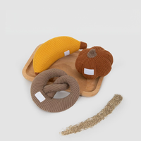 Jouets à mâcher pour chats en velours côtelé doux de qualité supérieure pour le nettoyage des dents, en forme de nourriture bionique (citrouille, banane, bretzel), avec herbe à chat, pour l'exercice