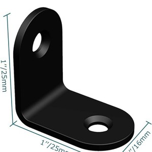 Soporte de ángulo recto de acero inoxidable para estanterías, color negro, paquete de 20 con tornillos, soporte de esquina duradero para estanterías - Product Image 5