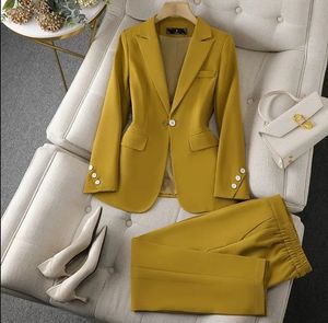 S-4XL Mới Của Phụ Nữ Dài Tay Chuyên Nghiệp Phù Hợp Với Phù Hợp Với Trang Phục Chính Thức Quần Phù Hợp Với 2-Mảnh Thiết Lập Áo Choàng Phụ Nữ Phụ Nữ - Product Image 1