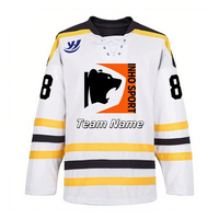 Maillot de hockey sur glace personnalisé pour jeunes et adultes, vente en gros, sublimation, polyester sergé, maille, uniforme d'équipe, séchage rapide