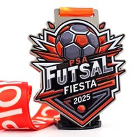 Médailles de sport personnalisées pour futsal et football en salle, en émail souple 3D, plaquées nickel, récompense pour les vainqueurs de ligues et tournois