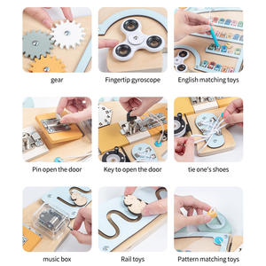 Juguete <span class=keywords><strong>de</strong></span> panel <span class=keywords><strong>de</strong></span> pared <span class=keywords><strong>de</strong></span> tablero ocupado <span class=keywords><strong>de</strong></span> dinosaurio, <span class=keywords><strong>Centro</strong></span> <span class=keywords><strong>de</strong></span> Actividades <span class=keywords><strong>de</strong></span> madera <span class=keywords><strong>Montessori</strong></span> con engranajes cerraduras rompecabezas partido juego sensorial para niños pequeños - Product Image 5