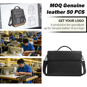 Sac pour homme en cuir véritable pleine fleur YIKU, avec logo personnalisé, grande capacité, sac à main décontracté pour affaires - Product Image 2