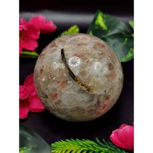 Sphère en pierre de pierre de soleil - Énergie/Reiki/Cristal thérapeutique - 3 pouces (7,5 cm) de diamètre et 525 g - UNIQUEMENT UN SEUL EXEMPLAIRE - Product Image 1