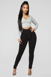 Jeans en denim brésilien skinny déchirés pour femmes - Product Image 3