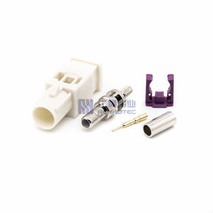 Conector Automotriz <span class=keywords><strong>Jack</strong></span> Fakra, Clavija Recta Macho, Cable Blanco, Código B, Crimpado - Product Image 3