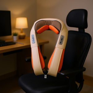 Masajeador de Cuello y Hombros Ozaki Beige con Terapia de Calor y Amasamiento, Recargable por USB para Alivio del Dolor en Casa, Oficina y Auto - Product Image 2