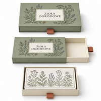 Cartes d'apprentissage botanique sur les herbes de jardin polonaises personnalisées, boîte à tiroir rigide, bilingue latin, écologique, durable, portable, en papier pour toute la famille