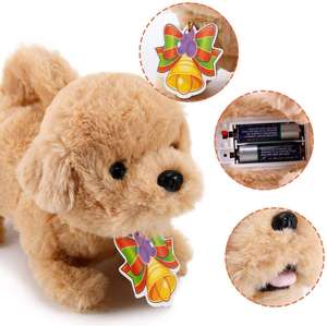 Giocattolo Interattivo in Peluche e Plastica a Forma di Golden Retriever - Cucciolo Elettronico che Cammina, Abbaia, Scodinzola e Allunga le Zampe - Union World 2-4 - Product Image 6