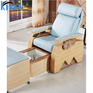 Mobilier de salon de manucure de luxe Kisen, équipement blanc et noir, fauteuil de pédicure vibrant avec massage pour les pieds, en vente - Product Image 4