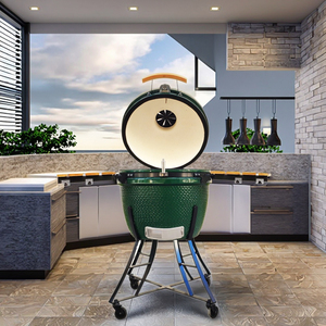 Barbecue au charbon de bois multifonctionnel Auplex Premium OEM en céramique de 24 pouces en fonte antiadhésive avec design Carbonella <span class=keywords><strong>Kamado</strong></span> - Product Image 2