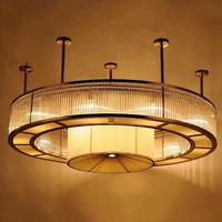 Grand lustre rond pour restaurant, salon, hall d'hôtel, lustre sur mesure, lampe vintage européenne
